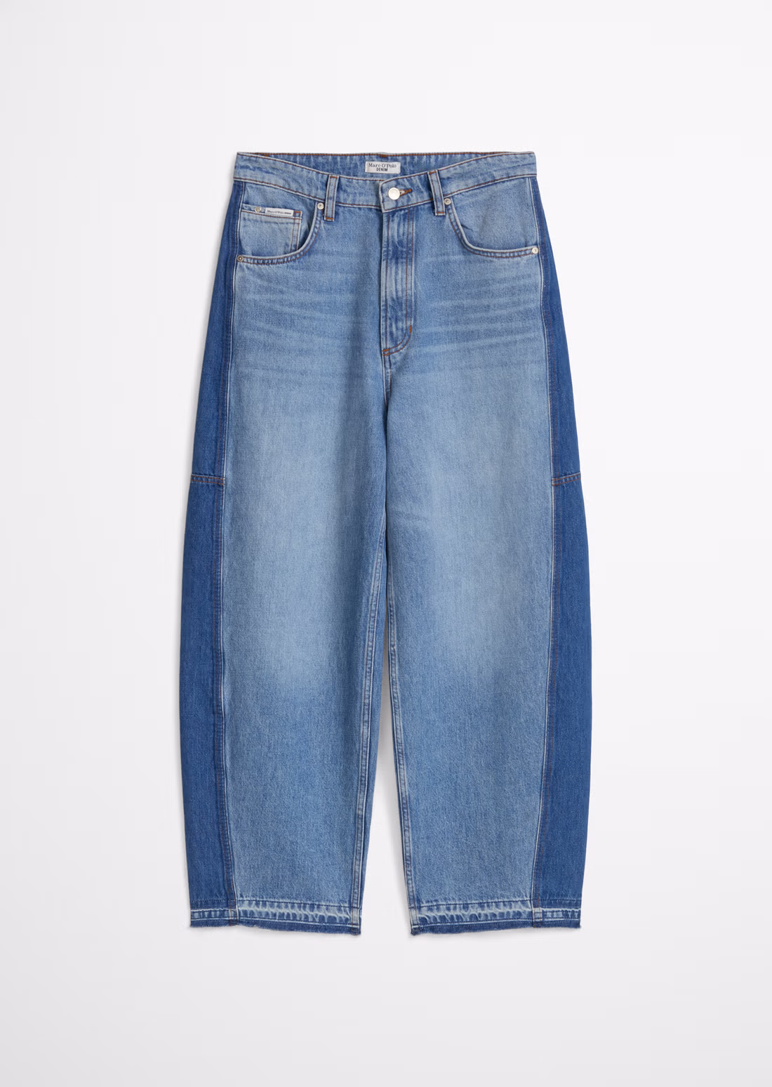 Marc O'Polo Enni jean, two-tone wide-leg denim woven with Re-Root-Tex pineapple leaf fibre