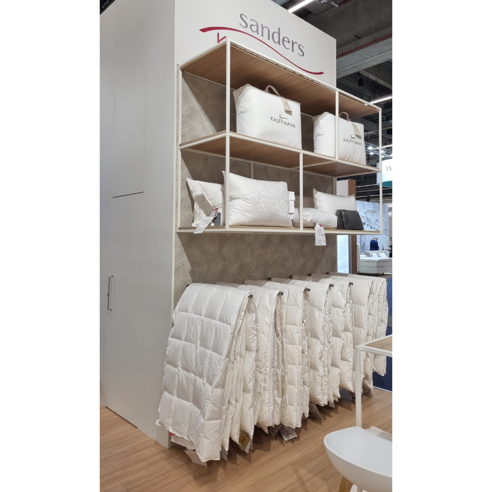 Sanders-Kauffmann trade show display with pineapple leaf fibre quilts